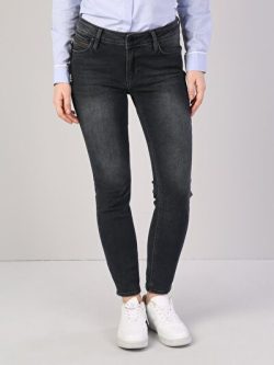 759 Lara Orta Bel Dar Paça Super Slim Fit Siyah Kadın Jean Pantolon