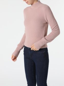 Slim Fit Yarım Balıkçı Pembe Kadın Kazak